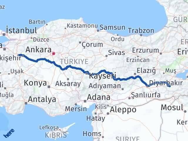Siirt İnönü Eskişehir Arası Kaç Km - Yol Haritası