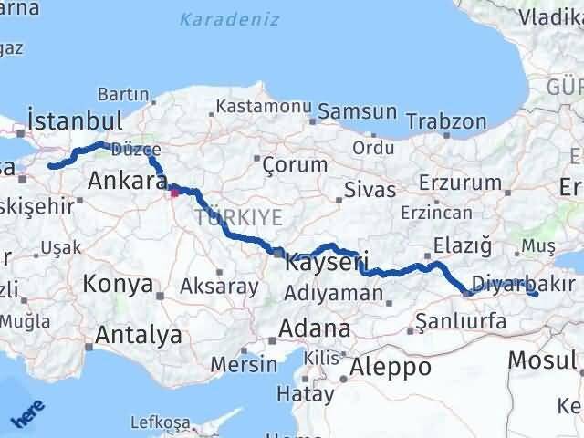 Siirt İznik Bursa Arası Kaç Km - Yol Haritası