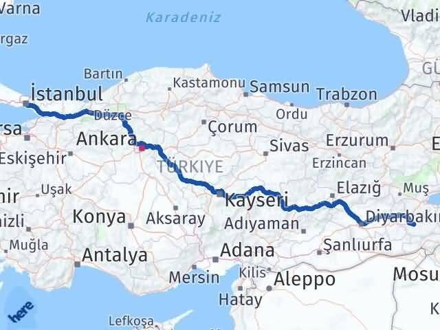 Siirt Kadıköy İstanbul Arası Kaç Km - Yol Haritası