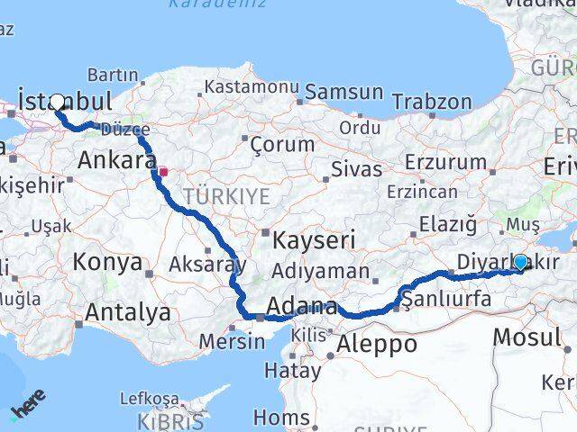 Siirt Kandıra Kocaeli Arası Kaç Km - Yol Haritası