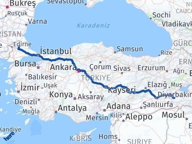 istanbul siirt kaç km