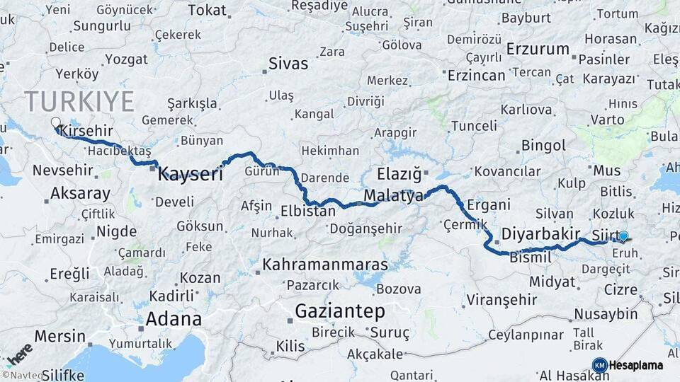 Siirt ile Kırşehir Arası Kaç Km? Kaç Saat? Arası Kaç Saat? Nerede Yol Haritası Yakıt, Rota ve Mesafe Hesaplama Siirt ile Kırşehir Arası Kaç Km? Kaç Saat? Arası Kaç Km Saat? Nerede Yol Haritası Yakıt, Rota ve Mesafe Hesaplama