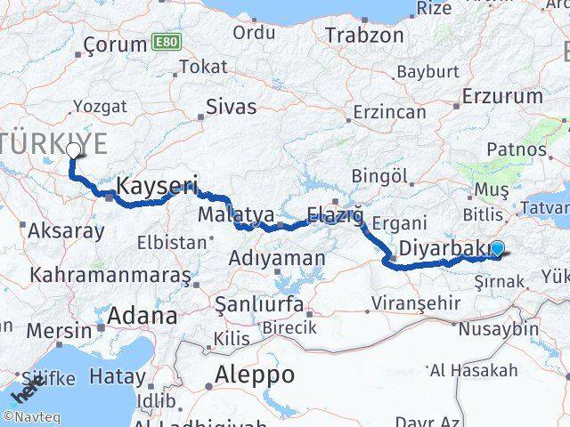 Siirt Kozaklı Nevşehir Arası Kaç Km - Yol Haritası