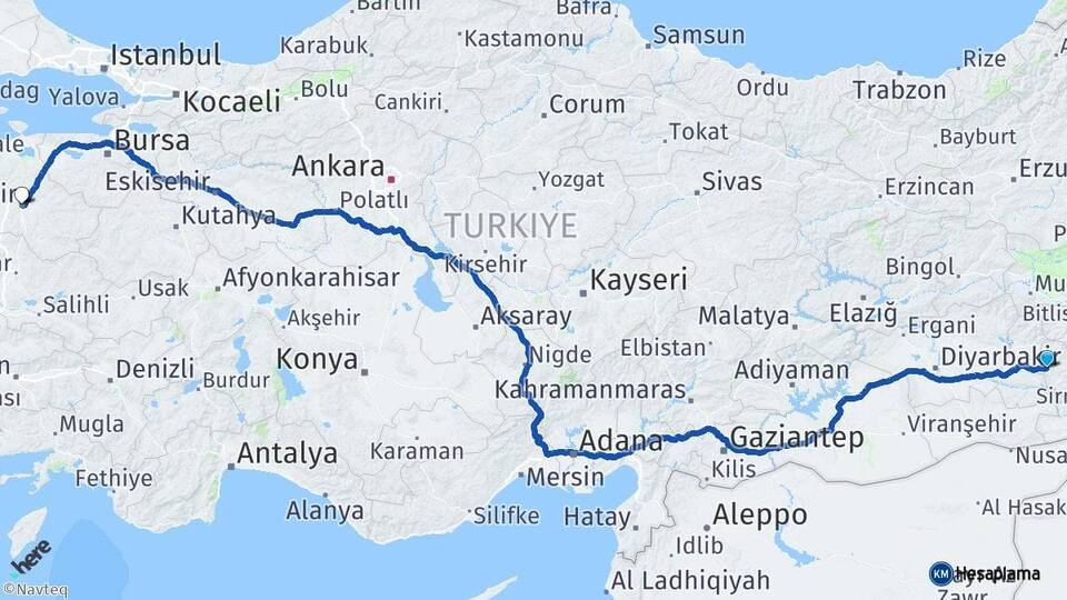 Siirt Kurtalan Balıkesir Arası Kaç Km - Yol Haritası
