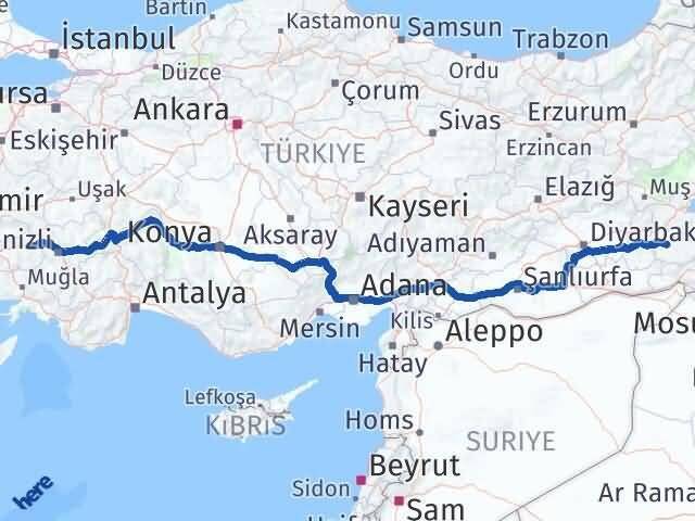Siirt Kuyucak Aydın Arası Kaç Km - Yol Haritası