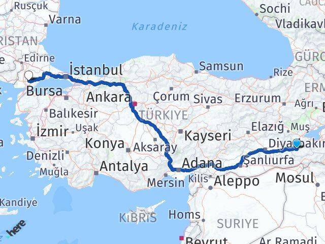 Siirt Malkara Tekirdağ Arası Kaç Km - Yol Haritası
