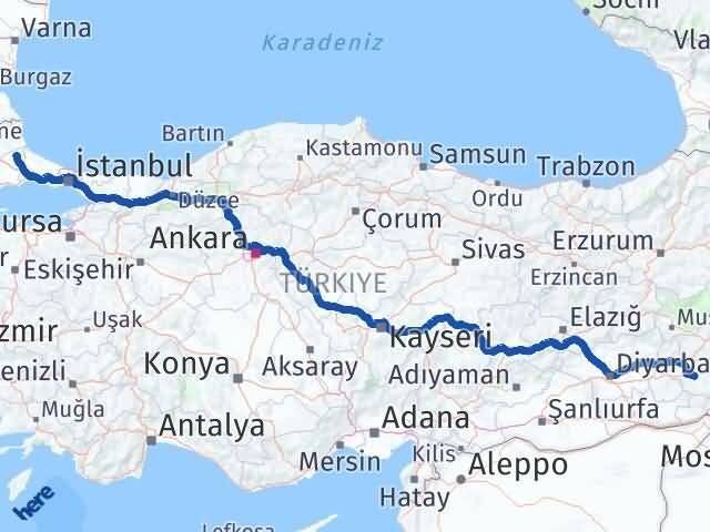 Siirt Saray Tekirdağ Arası Kaç Km - Yol Haritası