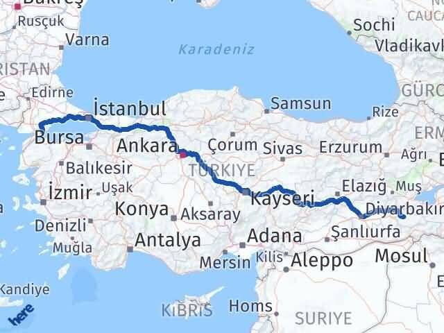 Siirt Şarköy Tekirdağ Arası Kaç Km - Yol Haritası