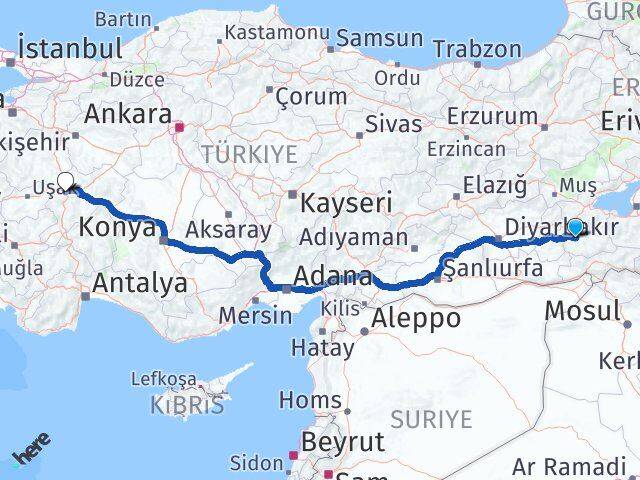Siirt Sinanpaşa Afyonkarahisar Arası Kaç Km - Yol Haritası