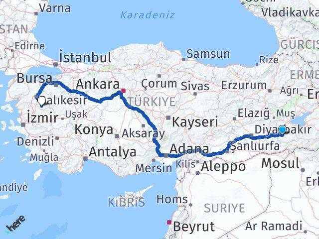 Siirt Sındırgı Balıkesir Arası Kaç Km - Yol Haritası