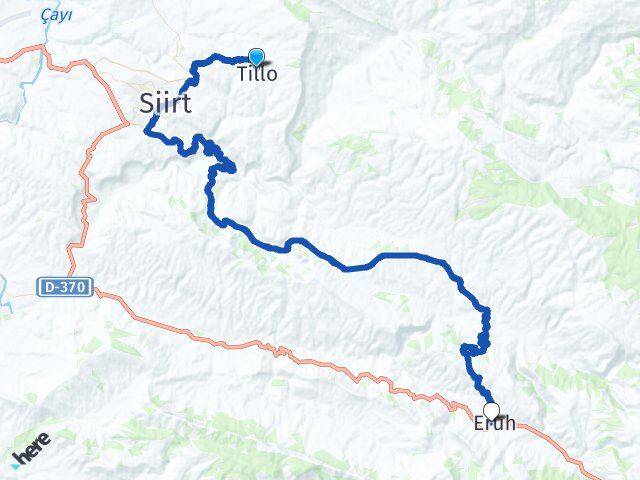 Siirt Tillo Eruh Arası Kaç Km - Yol Haritası