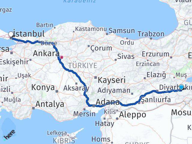 Siirt Tillo İstanbul Arası Kaç Km - Yol Haritası