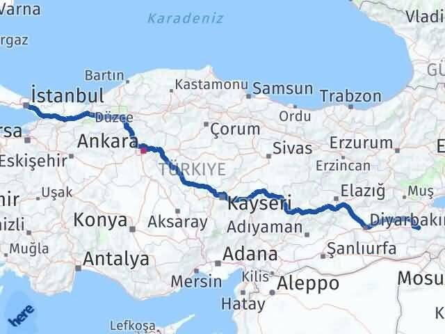 Siirt Üsküdar İstanbul Arası Kaç Km - Yol Haritası