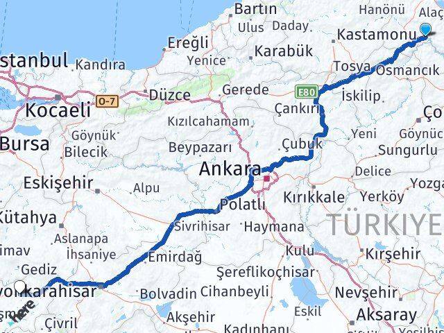 Sinop Durağan Uşak Arası Kaç Km - Yol Haritası