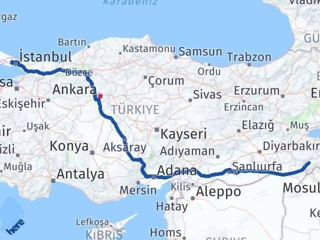 Şırnak Başakşehir İstanbul Arası Kaç Km - Yol Haritası