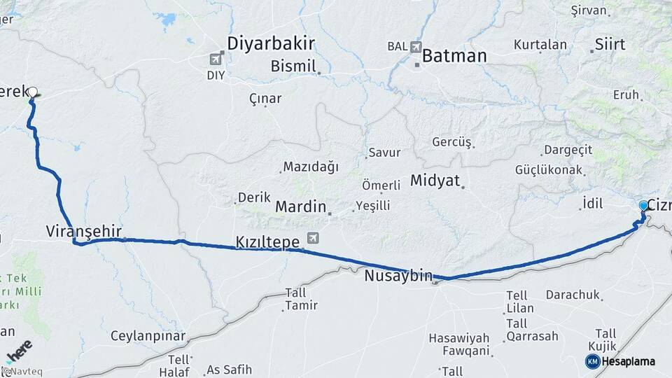 Şırnak Cizre Siverek Şanlıurfa Arası Kaç Km - Yol Haritası