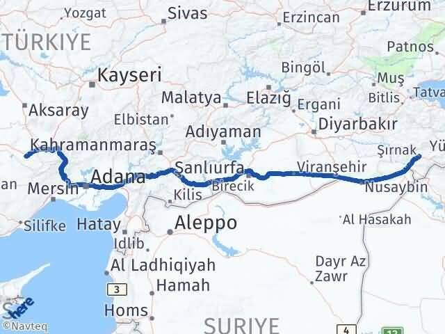 Şırnak Ereğli Konya Arası Kaç Km - Yol Haritası