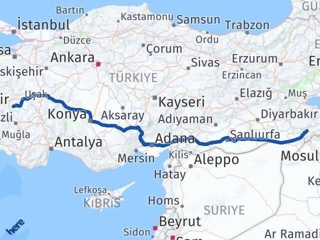 Şırnak Eşme Uşak Arası Kaç Km - Yol Haritası