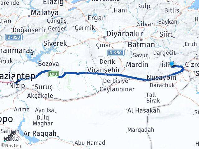 Şırnak İdil Birecik Şanlıurfa Arası Kaç Km - Yol Haritası