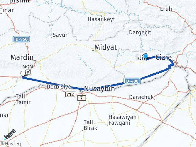 Şırnak İdil Kızıltepe Mardin Arası Kaç Km - Yol Haritası