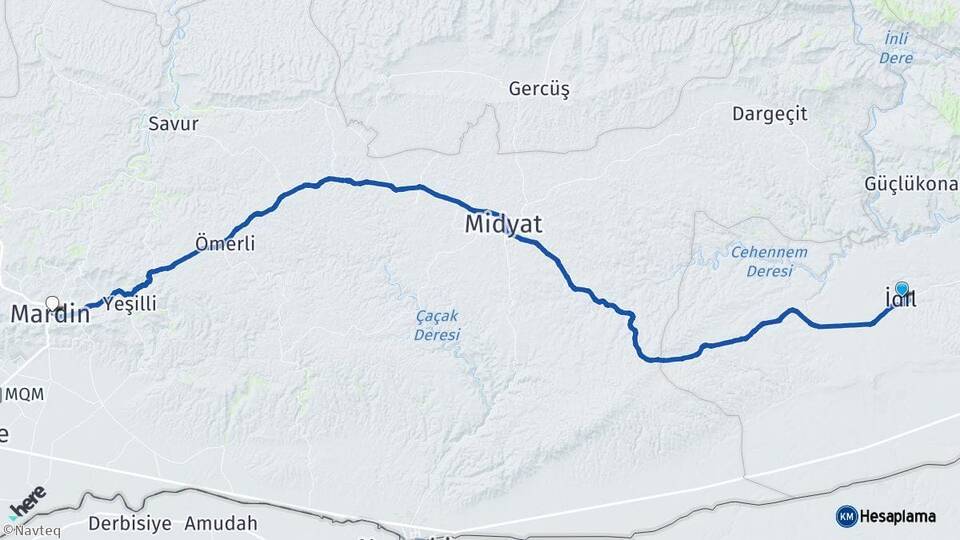 Şırnak İdil Mardin Arası Kaç Km - Yol Haritası