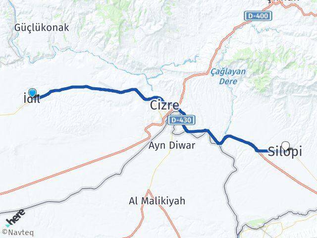 Şırnak İdil Silopi Arası Kaç Km - Yol Haritası