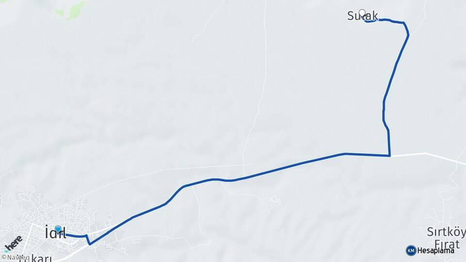 Şırnak İdil Sulak İdil Arası Kaç Km - Yol Haritası