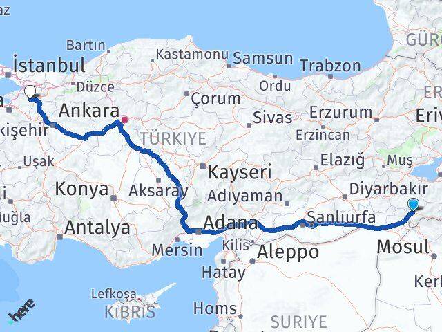 Şırnak İznik Bursa Arası Kaç Km - Yol Haritası