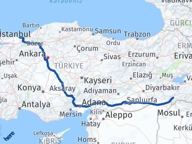Şırnak Karasu Sakarya Arası Kaç Km - Yol Haritası