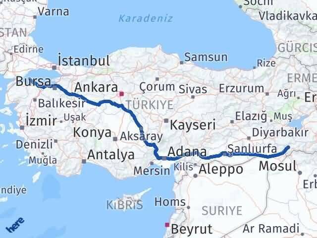 Şırnak Marmara Balıkesir Arası Kaç Km - Yol Haritası