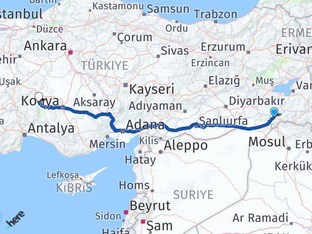 Şırnak Şarkikaraağaç Isparta Arası Kaç Km - Yol Haritası