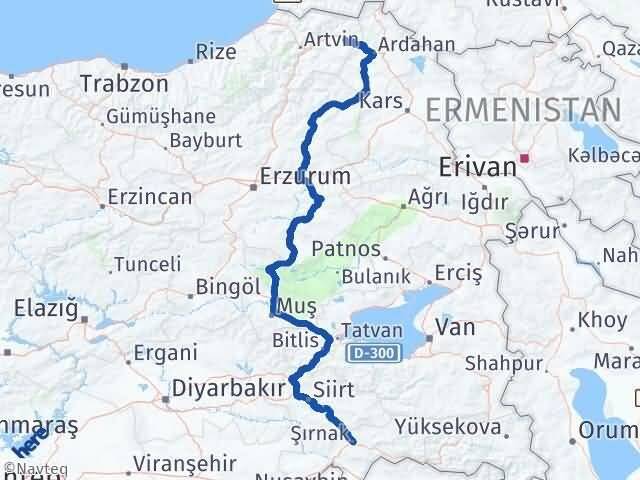 Şırnak Şavşat Artvin Arası Kaç Saat? Yol Haritası, Yakıt, Rota ve Mesafe Hesaplama Şırnak Şavşat Artvin Arası Kaç Km? Kaç Saat? Yol Haritası