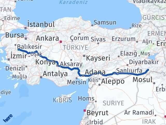Şırnak Sındırgı Balıkesir Arası Kaç Km - Yol Haritası