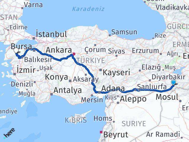 Şırnak Yenice Çanakkale Arası Kaç Km - Yol Haritası