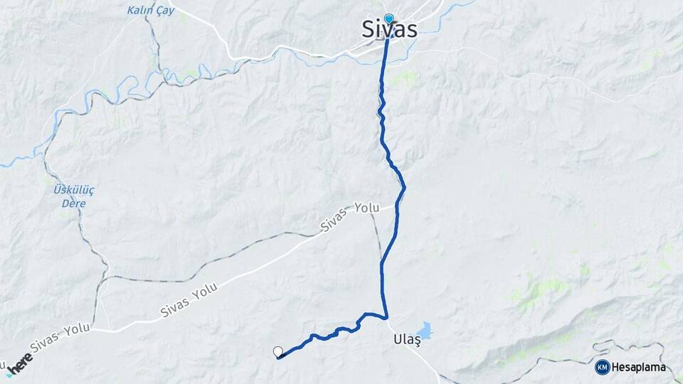 Sivas Baharözü Ulaş Arası Kaç Km - Yol Haritası