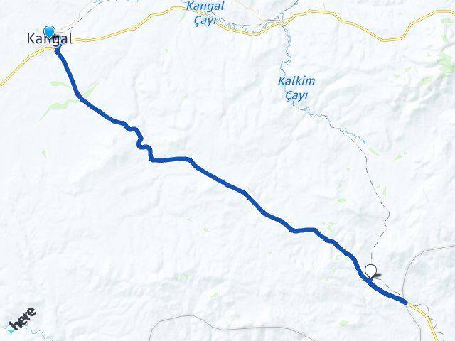 Sivas Kangal Alacahan Yeniköy Kangal Arası Kaç Km - Yol Haritası