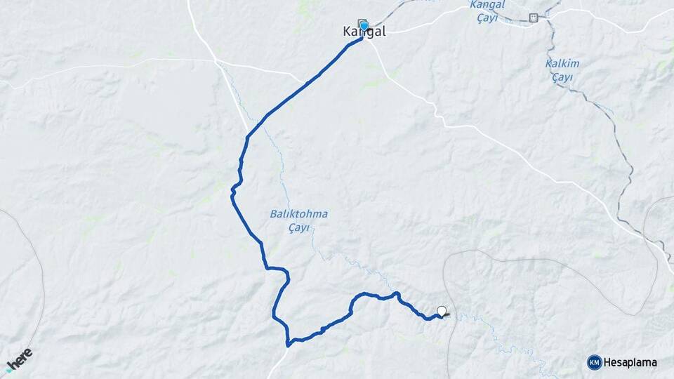 Sivas Kangal Sarıca Gürün Arası Kaç Km - Yol Haritası