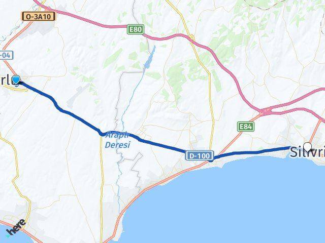 Tekirdağ Çorlu Alipaşa Silivri İstanbul Arası Kaç Km - Yol Haritası