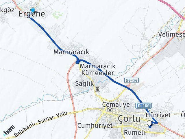 Tekirdağ Ergene Alipaşa Çorlu Arası Kaç Km - Yol Haritası