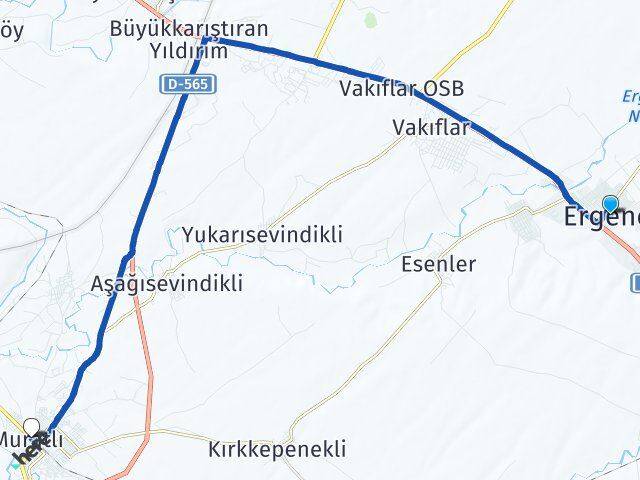 Tekirdağ Ergene Muratlı Arası Kaç Km - Yol Haritası