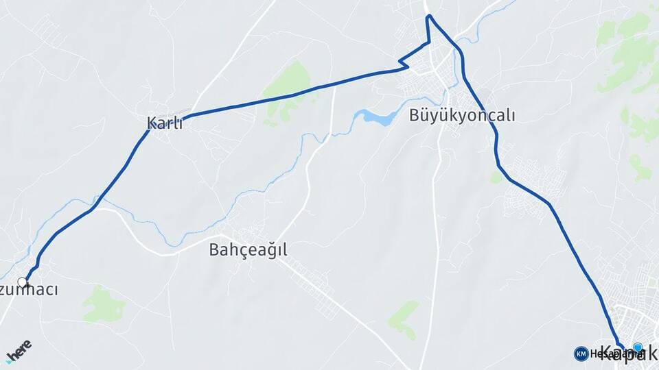 Tekirdağ Kapaklı Uzunhacı Kapaklı Arası Kaç Km - Yol Haritası