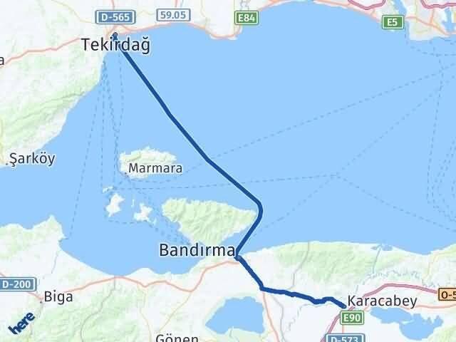 Tekirdağ Karacabey Bursa Arası Kaç Km - Yol Haritası