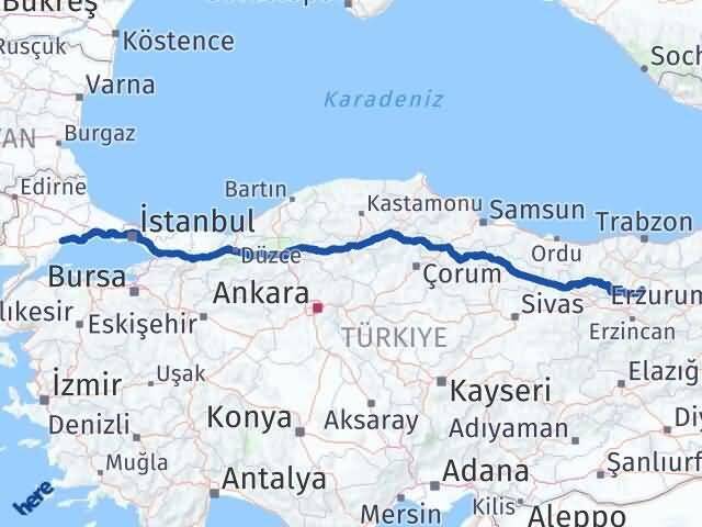 Tekirdağ Köse Gümüşhane Arası Kaç Km - Yol Haritası
