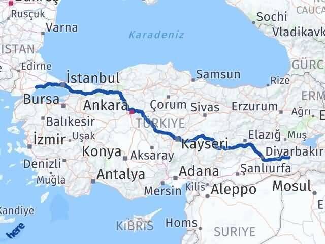 Tekirdağ Kurtalan Siirt Arası Kaç Km - Yol Haritası