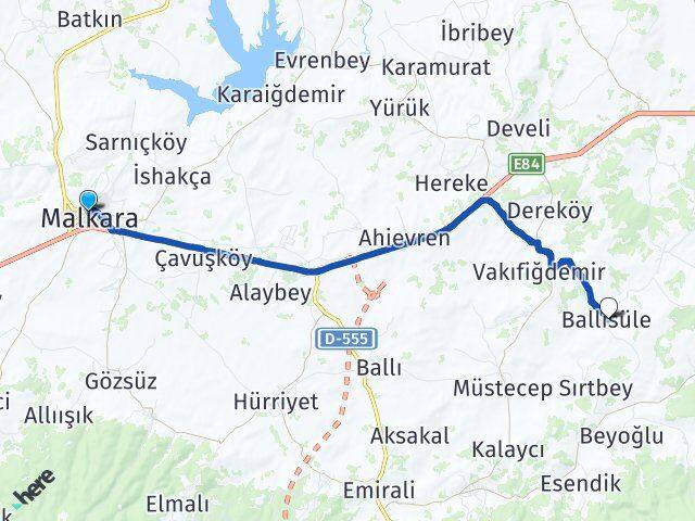 Tekirdağ Malkara Ballısüle Malkara Arası Kaç Km - Yol Haritası