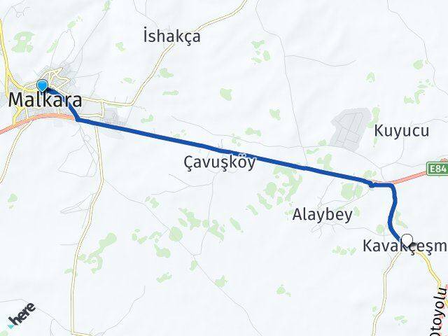 Tekirdağ Malkara Kavakçeşme Malkara Arası Kaç Km - Yol Haritası