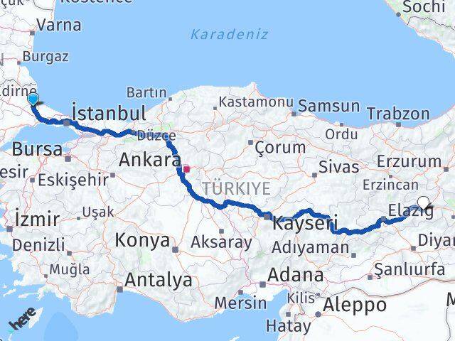 Tekirdağ Saray Bingöl Arası Kaç Km - Yol Haritası