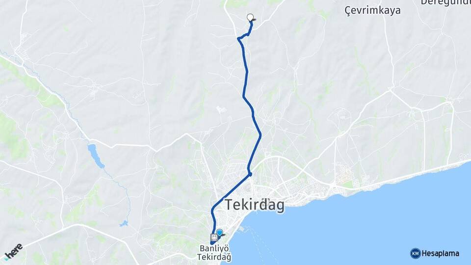 Tekirdağ Süleymanpaşa Gündüzlü Süleymanpaşa Arası Kaç Km - Yol Haritası