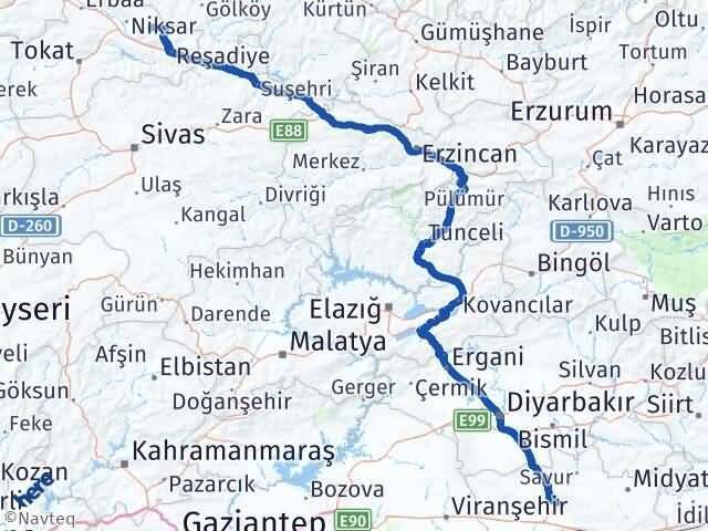 Tokat Başçiftlik Mardin Arası Kaç Km - Yol Haritası