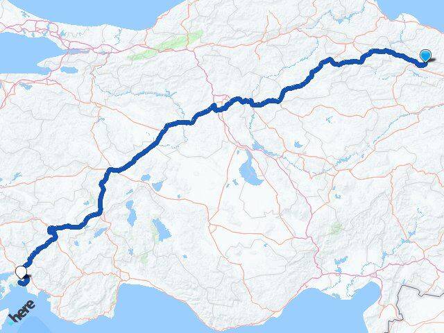 Tokat Başçiftlik Muğla Arası Kaç Km - Yol Haritası
